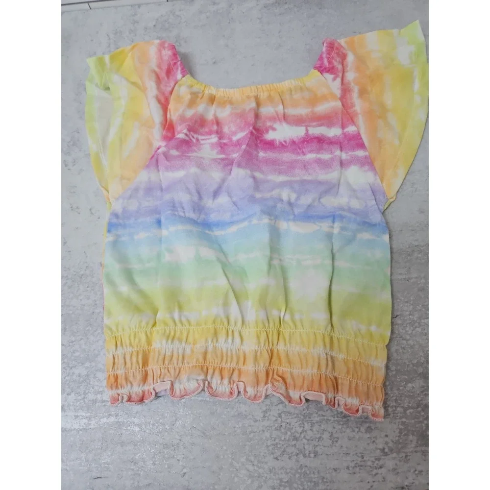 Girls Childrens Place Size Small 5-6 Tie Dye Short Sleeve Top T-Shirt New Tag